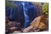 Mac Kenzie Falls Water Cascades Down Red Cliffs-null-Mounted Photographic Print