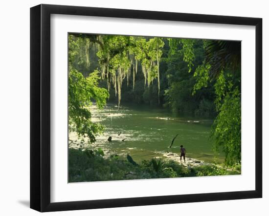 Macac River Running Through Rainforest at Old Man's Beard, Belize, Central America-Macleod Iain-Framed Photographic Print