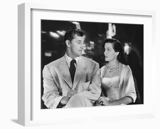 Macao, from Left, Robert Mitchum, Jane Russell, 1952-null-Framed Photo