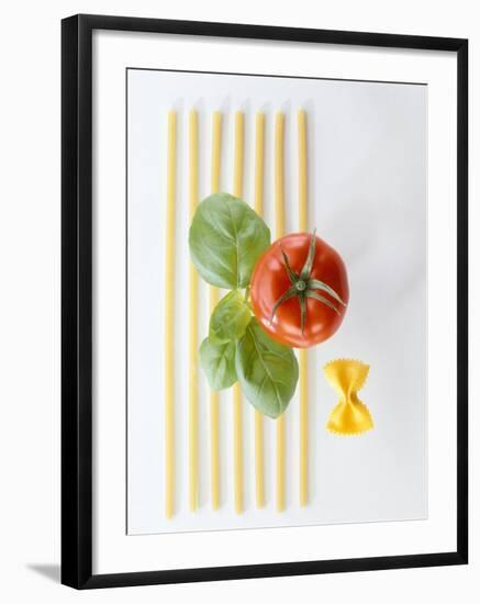 Macaroni, Farfalle, Tomato and Basil-null-Framed Photographic Print