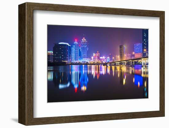 Macau, China Skyline at the High Rise Casino Resorts.-SeanPavonePhoto-Framed Photographic Print