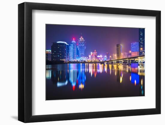 Macau, China Skyline at the High Rise Casino Resorts.-SeanPavonePhoto-Framed Photographic Print