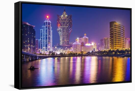 Macau, China Skyline-SeanPavonePhoto-Framed Stretched Canvas