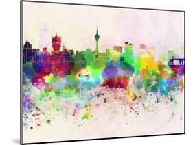 Macau Skyline in Watercolor Background-paulrommer-Mounted Art Print