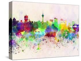 Macau Skyline in Watercolor Background-paulrommer-Stretched Canvas