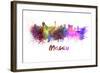 Macau Skyline in Watercolor-paulrommer-Framed Art Print