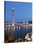 Macau Tower at Dusk, Macau, China, Asia-Ian Trower-Stretched Canvas