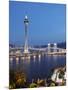 Macau Tower at Dusk, Macau, China, Asia-Ian Trower-Mounted Photographic Print