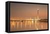 Macau Tower at Sunset, Macau, China, Asia-Ian Trower-Framed Stretched Canvas