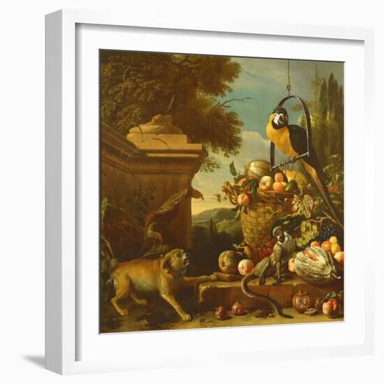 Macaw and a Monkey-Melchior de Hondecoeter-Framed Giclee Print