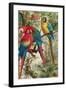 Macaws, Plate from "Brehms Tierleben: Allgemeine Kunde Des Tierreichs", Vol.5, P.60, Published by…-German School-Framed Giclee Print