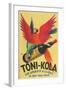 Macaws with Bottle of Kola Liqueur-null-Framed Art Print