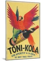 Macaws with Bottle of Kola Liqueur-null-Mounted Art Print