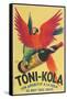 Macaws with Bottle of Kola Liqueur-null-Framed Stretched Canvas