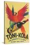 Macaws with Bottle of Kola Liqueur-null-Stretched Canvas