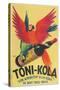 Macaws with Bottle of Kola Liqueur-null-Stretched Canvas