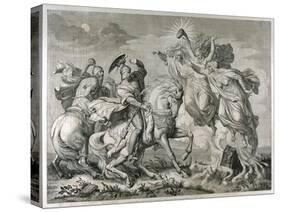 Macbeth, Act I Scene III: Macbeth and Banquo on Horseback Encounter the Three Witches-null-Stretched Canvas