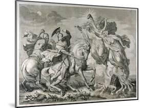 Macbeth, Act I Scene III: Macbeth and Banquo on Horseback Encounter the Three Witches-null-Mounted Art Print