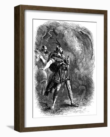Macbeth and Banquo Encountering the Three Witches, 1858-John Gilbert-Framed Giclee Print