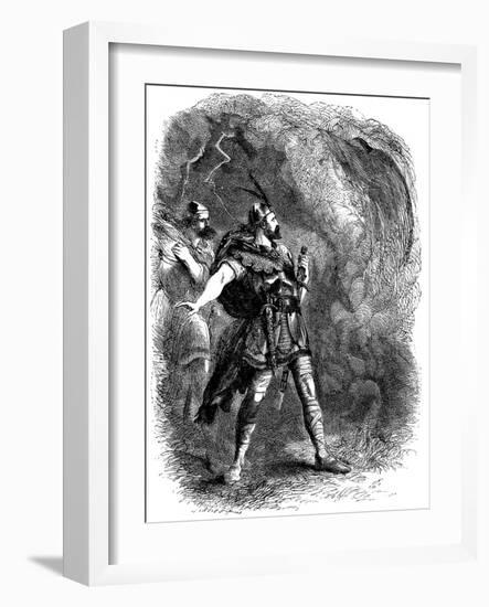 Macbeth and Banquo Encountering the Three Witches, 1858-John Gilbert-Framed Giclee Print