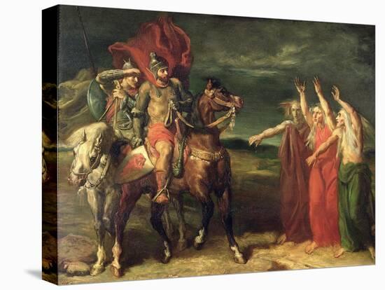 Macbeth and the Three Witches, 1855-Theodore Chasseriau-Stretched Canvas