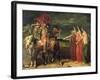 Macbeth and the Three Witches, 1855-Theodore Chasseriau-Framed Giclee Print