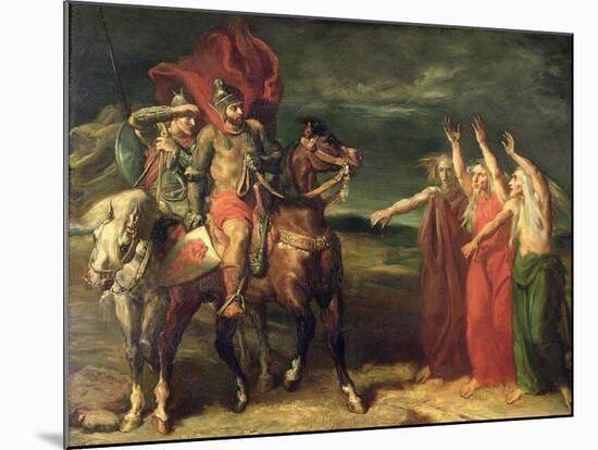Macbeth and the Three Witches, 1855-Theodore Chasseriau-Mounted Giclee Print