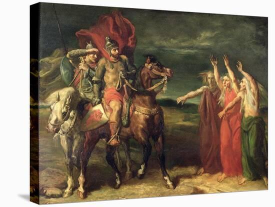 Macbeth and the Three Witches, 1855-Theodore Chasseriau-Stretched Canvas