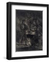 Macbeth Consulting the Witches from Shakespeare, 1825-Eugene Delacroix-Framed Premium Giclee Print