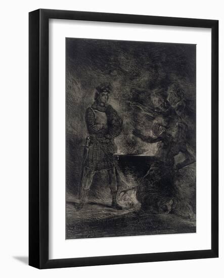 Macbeth Consulting the Witches from Shakespeare, 1825-Eugene Delacroix-Framed Giclee Print