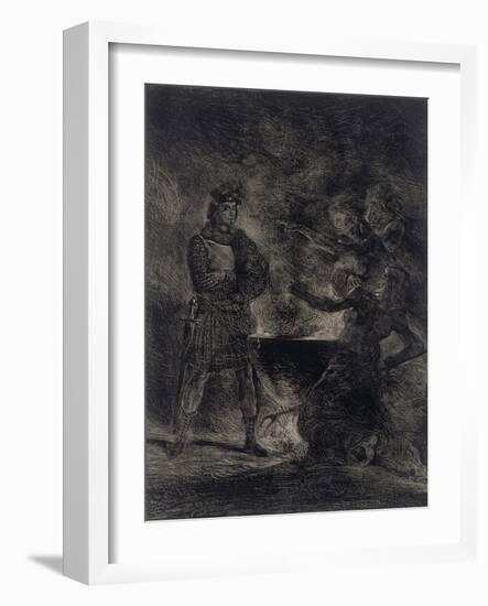 Macbeth Consulting the Witches from Shakespeare, 1825-Eugene Delacroix-Framed Giclee Print