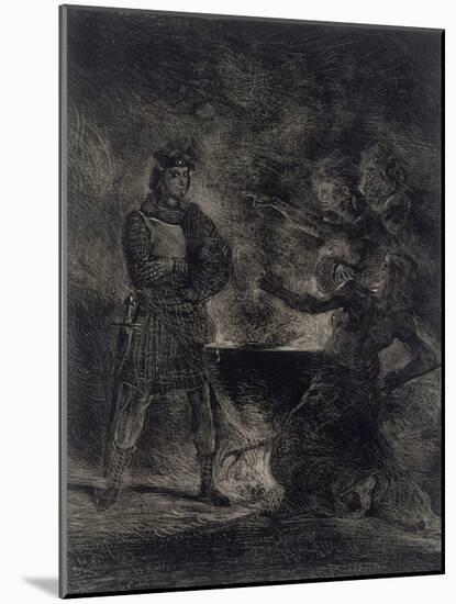Macbeth Consulting the Witches from Shakespeare, 1825-Eugene Delacroix-Mounted Giclee Print
