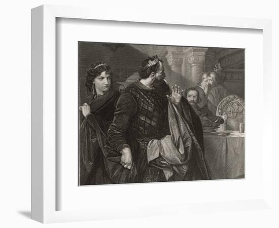 Macbeth, He Alone Sees Banquo's Ghost at the Banquet-M. Adamo-Framed Photographic Print