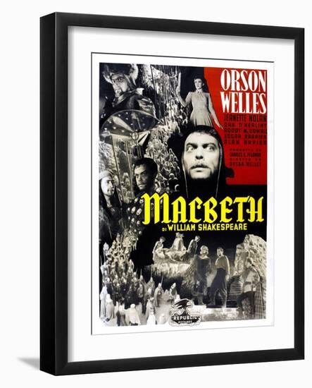 Macbeth, Jeanette Nolan, Orson Welles, Italian Poster Art, 1948-null-Framed Art Print