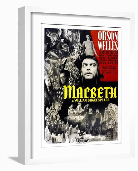 Macbeth, Jeanette Nolan, Orson Welles, Italian Poster Art, 1948-null-Framed Art Print