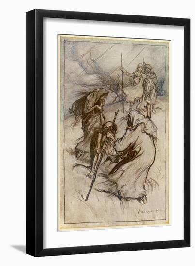 Macbeth Meets Witches-Arthur Rackham-Framed Art Print