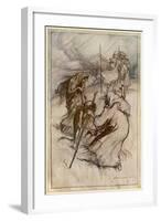 Macbeth Meets Witches-Arthur Rackham-Framed Art Print
