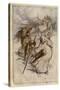 Macbeth Meets Witches-Arthur Rackham-Stretched Canvas