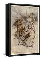 Macbeth Meets Witches-Arthur Rackham-Framed Stretched Canvas