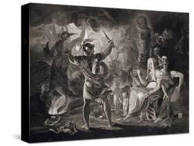 Macbeth, the Three Witches and Hecate in Act IV, Scene I of "Macbeth" by Shakespeare Published 1805-John & Josiah Boydell-Stretched Canvas