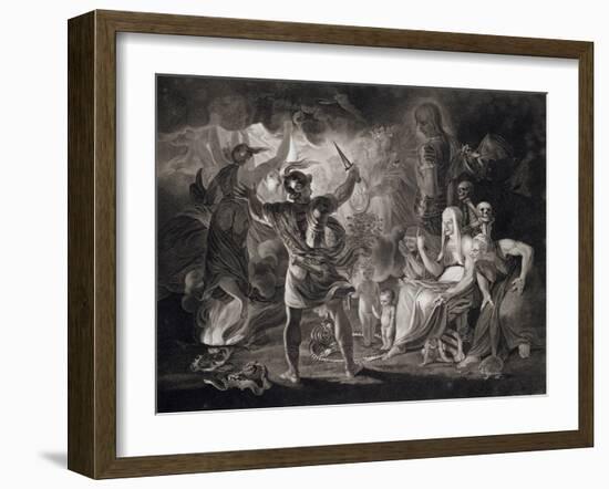 Macbeth, the Three Witches and Hecate in Act IV, Scene I of "Macbeth" by Shakespeare Published 1805-John & Josiah Boydell-Framed Giclee Print