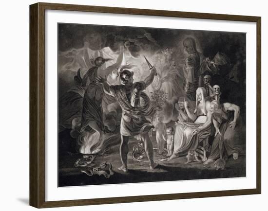 Macbeth, the Three Witches and Hecate in Act IV, Scene I of "Macbeth" by Shakespeare Published 1805-John & Josiah Boydell-Framed Giclee Print