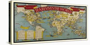 Tea Revives the World-Macdonald Gill-Framed Premium Giclee Print