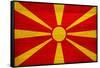 Macedonia Flag Design with Wood Patterning - Flags of the World Series-Philippe Hugonnard-Framed Stretched Canvas