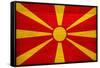 Macedonia Flag Design with Wood Patterning - Flags of the World Series-Philippe Hugonnard-Framed Stretched Canvas