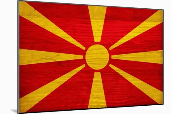 Macedonia Flag Design with Wood Patterning - Flags of the World Series-Philippe Hugonnard-Mounted Art Print