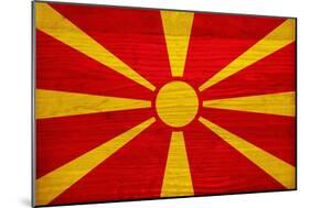 Macedonia Flag Design with Wood Patterning - Flags of the World Series-Philippe Hugonnard-Mounted Art Print