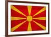 Macedonia Flag Design with Wood Patterning - Flags of the World Series-Philippe Hugonnard-Framed Art Print