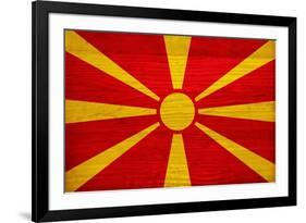 Macedonia Flag Design with Wood Patterning - Flags of the World Series-Philippe Hugonnard-Framed Art Print