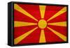 Macedonia Flag Design with Wood Patterning - Flags of the World Series-Philippe Hugonnard-Framed Stretched Canvas